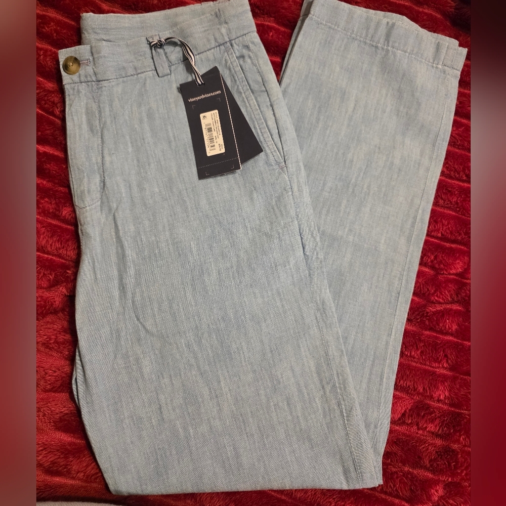 NWT Vineyard Vines Boys Breaker Pants Light Blue Size 18 Preppy Boys